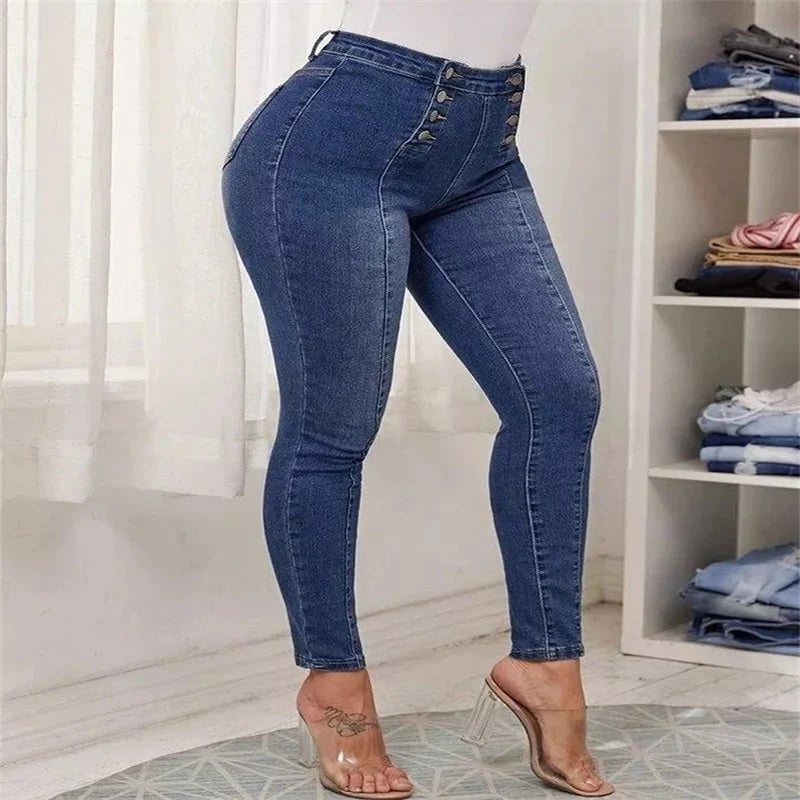 ð¥Double Breasted High Waist Skinny Jeans