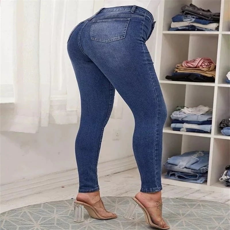 ð¥Double Breasted High Waist Skinny Jeans