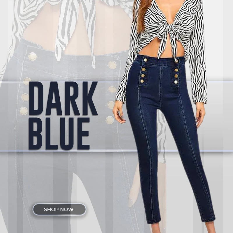 ð¥Double Breasted High Waist Skinny Jeans